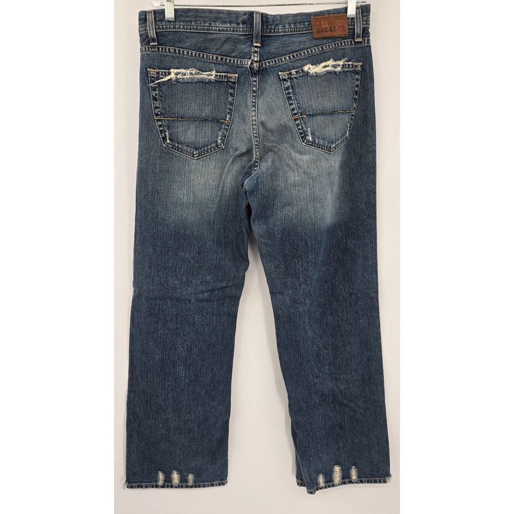 BKE Buckle Jeans Mens 34x33 Marshall Distressed Blue Straight Leg Boot Cut - Picture 5 of 12